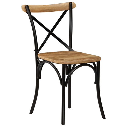 Swen Studio -  Cross Chairs 6 pcs Black Solid Mango Wood